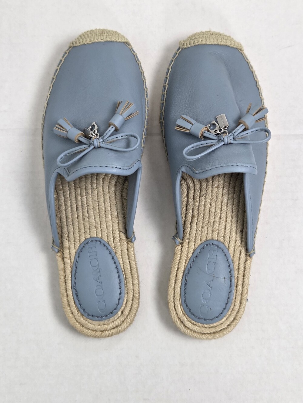 Coach CASSIDY Blue Espadrille Slip On Mules Size 6